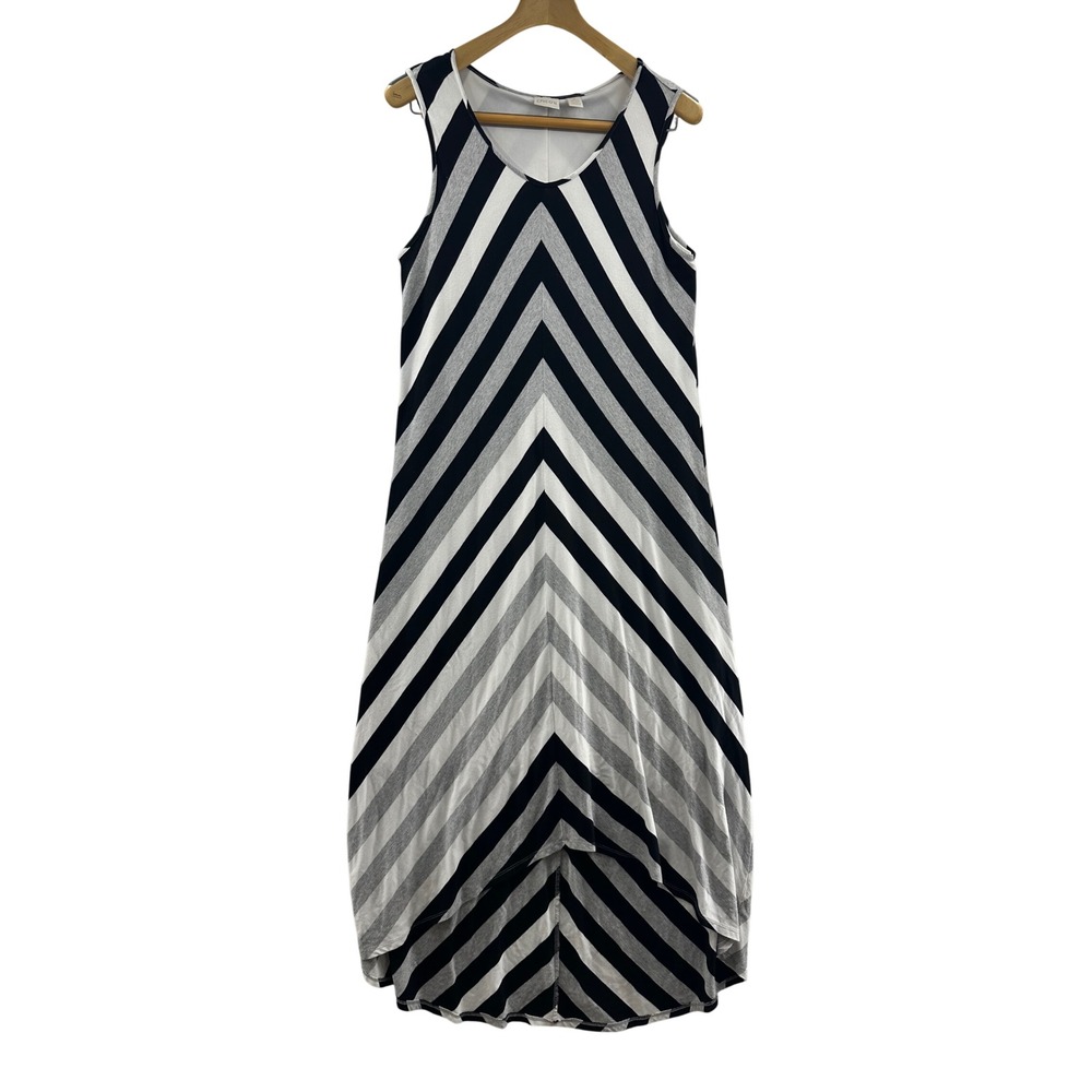 Chico's Black and White Striped Maxi Dress